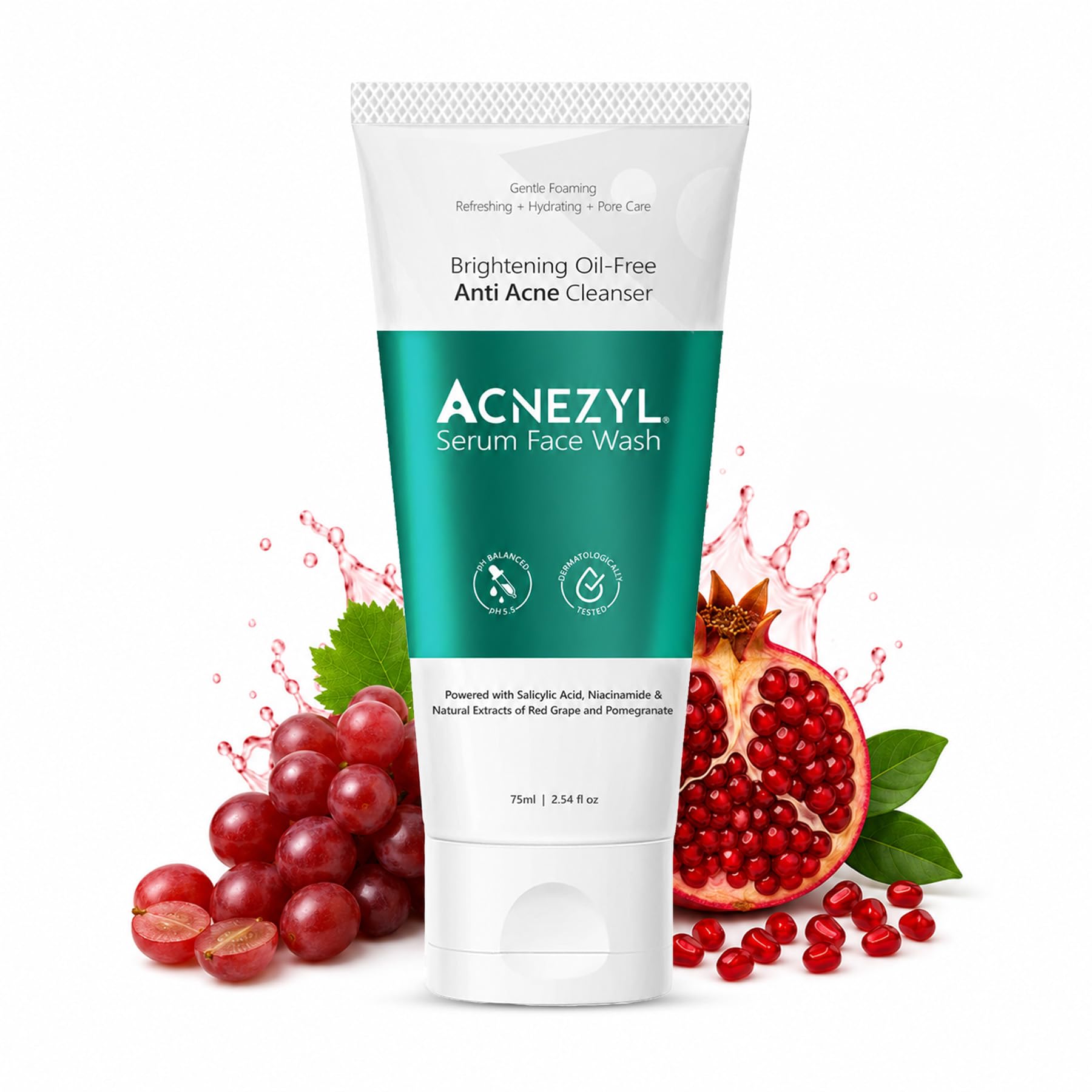 Serum Face Wash 75ml | Brightening Oil-Free Anti Acne Cleanser | With Salicylic Acid, Niacinamide & Red Grape Extract | Helps Reduce Pimples, Controls Oil & Improves Skin Texture-image-18
