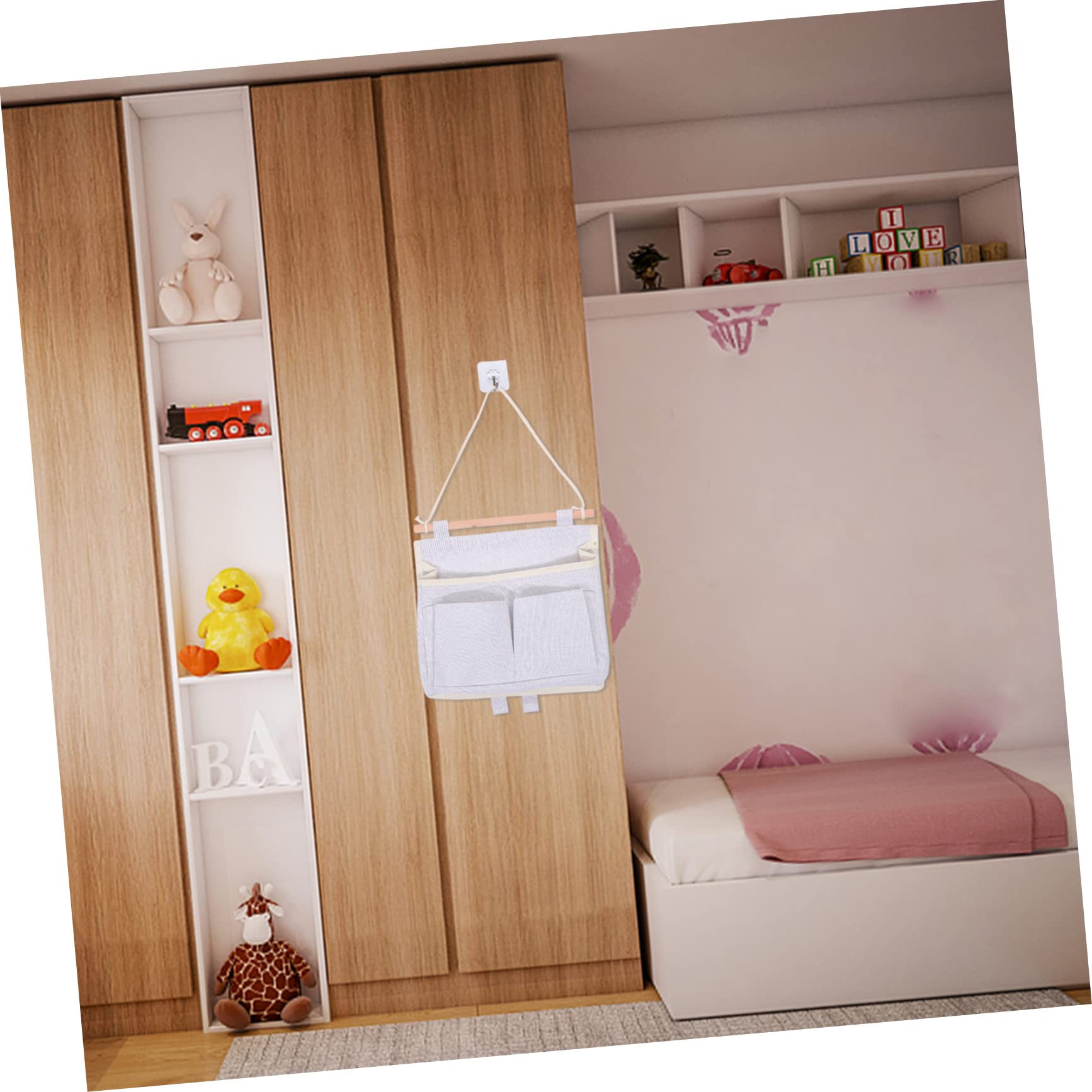 IMIKEYA 5 Pièces De Rangement Mural Organisateur De Téléphone Panier De Bébé Organisateur Mural Suspendu Pochette De Rangement De Garde-Robe en Tissu Paniers Outils De Stockage