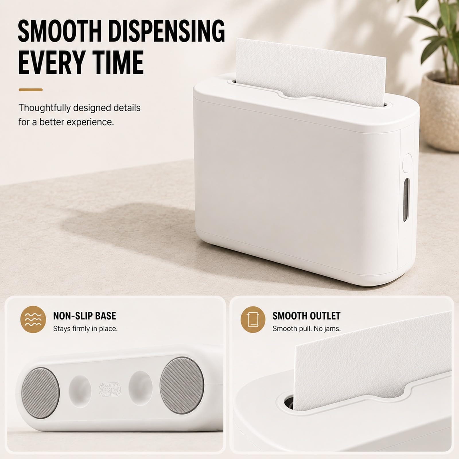Dispensador de toallas de papel para encimera, dispensador de toallas de mano multipliegue blanco para dormitorio, baño, cocina, inodoro (blanco)
