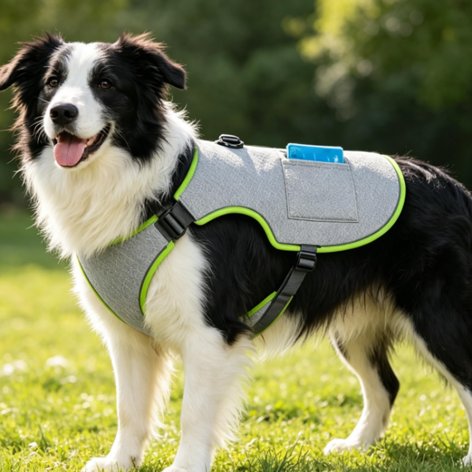 Gilet Rafraîchissant pour Chien Réglable Réfléchissant Respirant | Harnais d'Été Glacé pour Chien pour Temps Chaud Extérieur Promenade Randonnée Camping Entraînement Course
