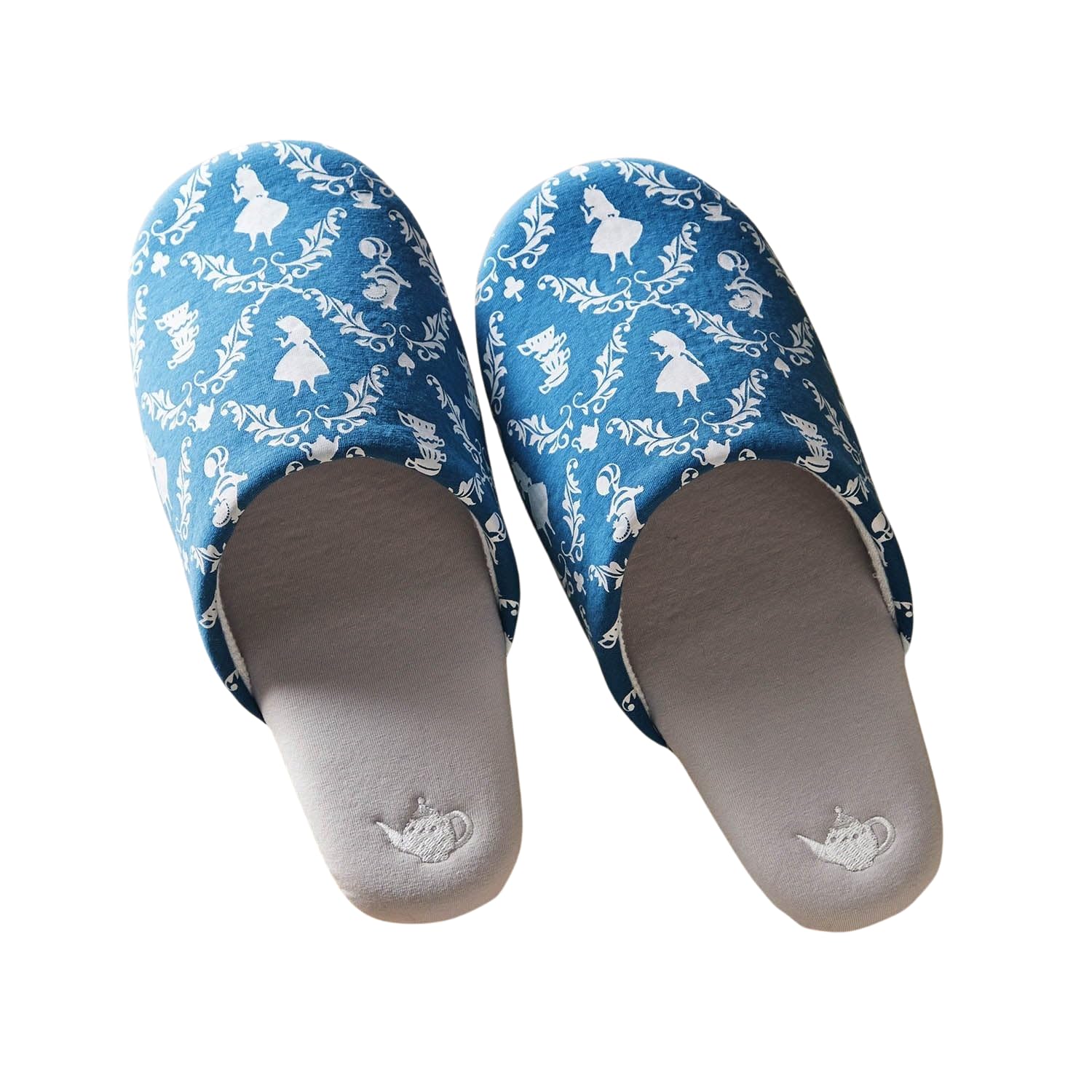 Belle Maison Disney Alice in Wonderland Slippers Blue Washable Size M