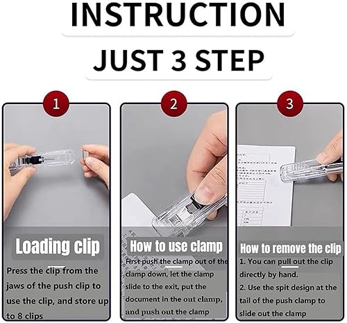 Miniatura 5 de Grapadora con grapas mini juego para escritorio, extraíble con 120 grapas reutilizables, pequeña y bonita oficina, escuela, suministros