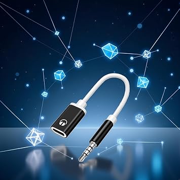 Black 3.5mm Male to TypeC Female Audio Cable Cord Analog Cable Converter Earphone Adapter with MP3 Player, CD Player, Laptop, Tablet, Smartphone Headphones, Earphone Home Audio Accessories
