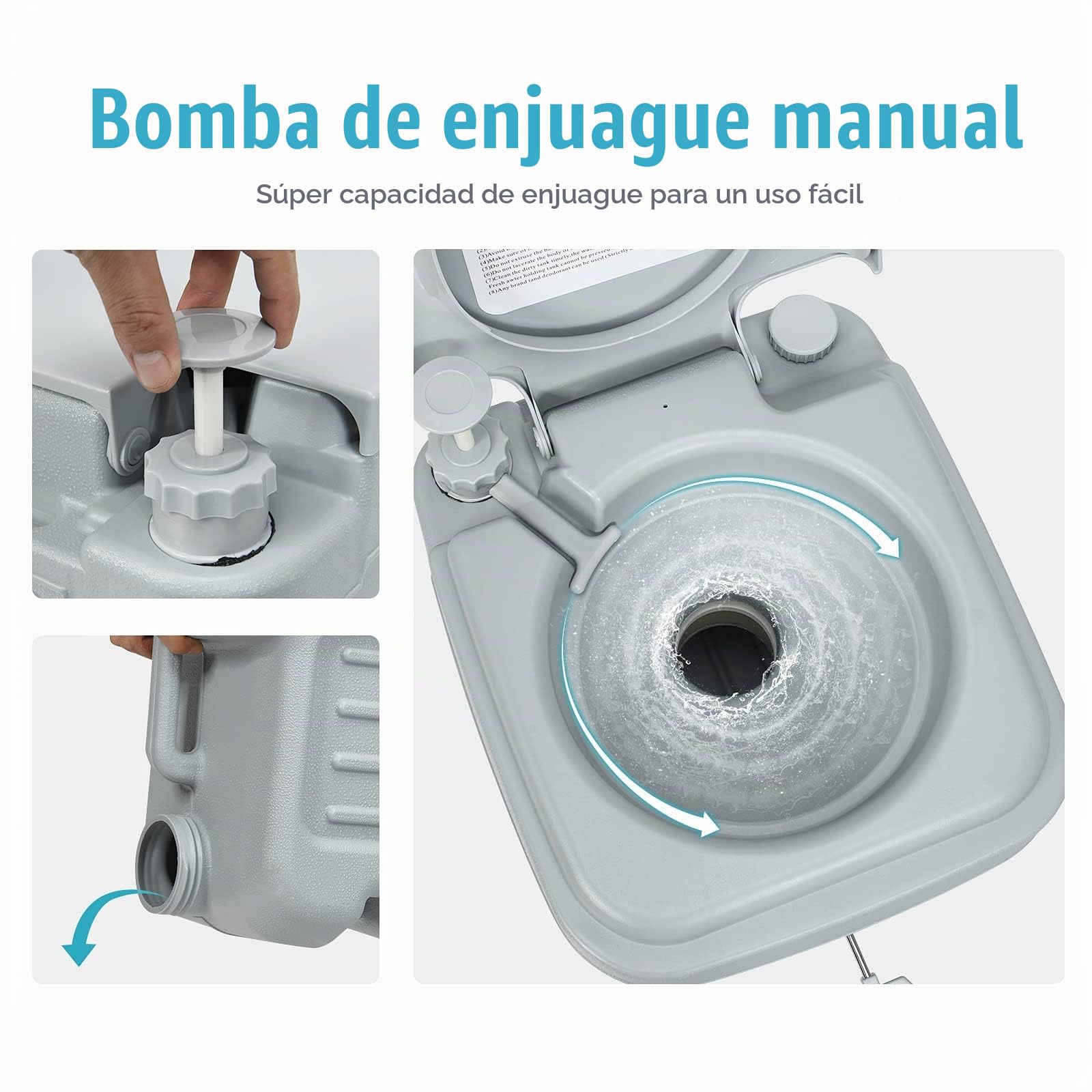 COSTWAY 20 L Inodoro Portátil con Tapa para Camping Viaje Móvil WC/Baño Portátil Camping Exterior con Extraíble Tanque de Aguas Residuales y Tanque de Agua Dulce 12 L