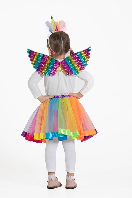 Foto 4 de 8 de Ciao- Rainbow Unicorn disguise kit (tutu skirt, wings, tiara with horn), multicolor