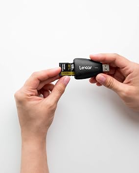 Lexar Multi Card 2 in 1 USB 3.1 Reader, up to 312 MB/s for UHS-I UHS-II SD/Micro SD Card, Compact Portable Card Reader with High Speed Transfer, compatible with USB 3.0/2.0 (LRW450UBAMZN)