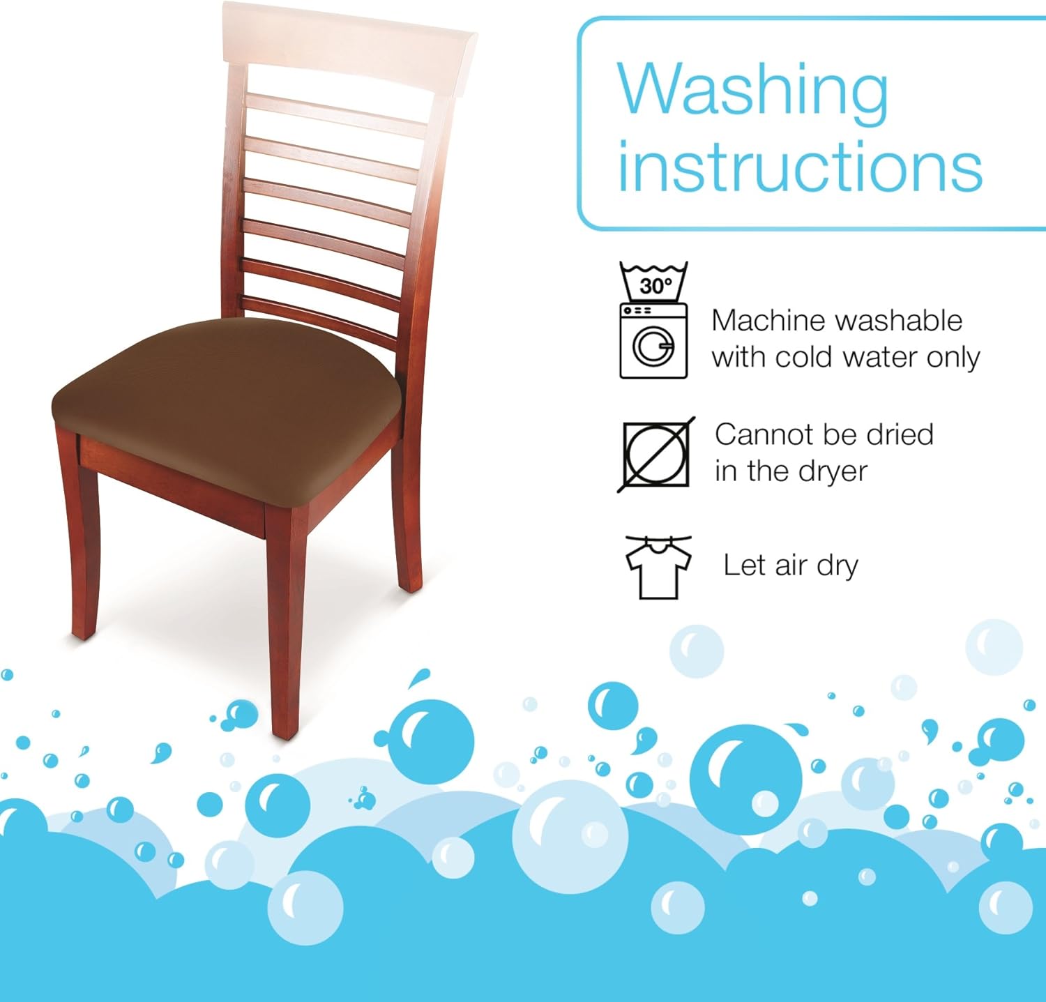 Exсluѕіvе Dіѕсоunt 🔥 KLEEGER Chair Covers Protective & Stretchable: Fits Round Square Chairs Kids, Pets, Set of 2 (Brown)