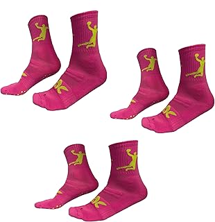 Calcetines de balonmano para mujer, antideslizantes, color rosa, 3 rosas, 39-42