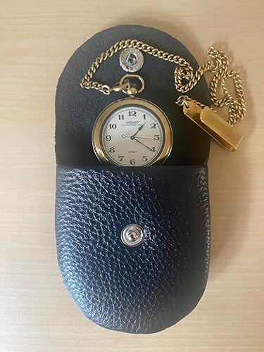 SEIKO 懐中時計 本箱　時計スタンド　携帯用本革ケース付属 Amazon.co.jp: SEIKO 鉄道懐中時計用本革ケース : ファッション