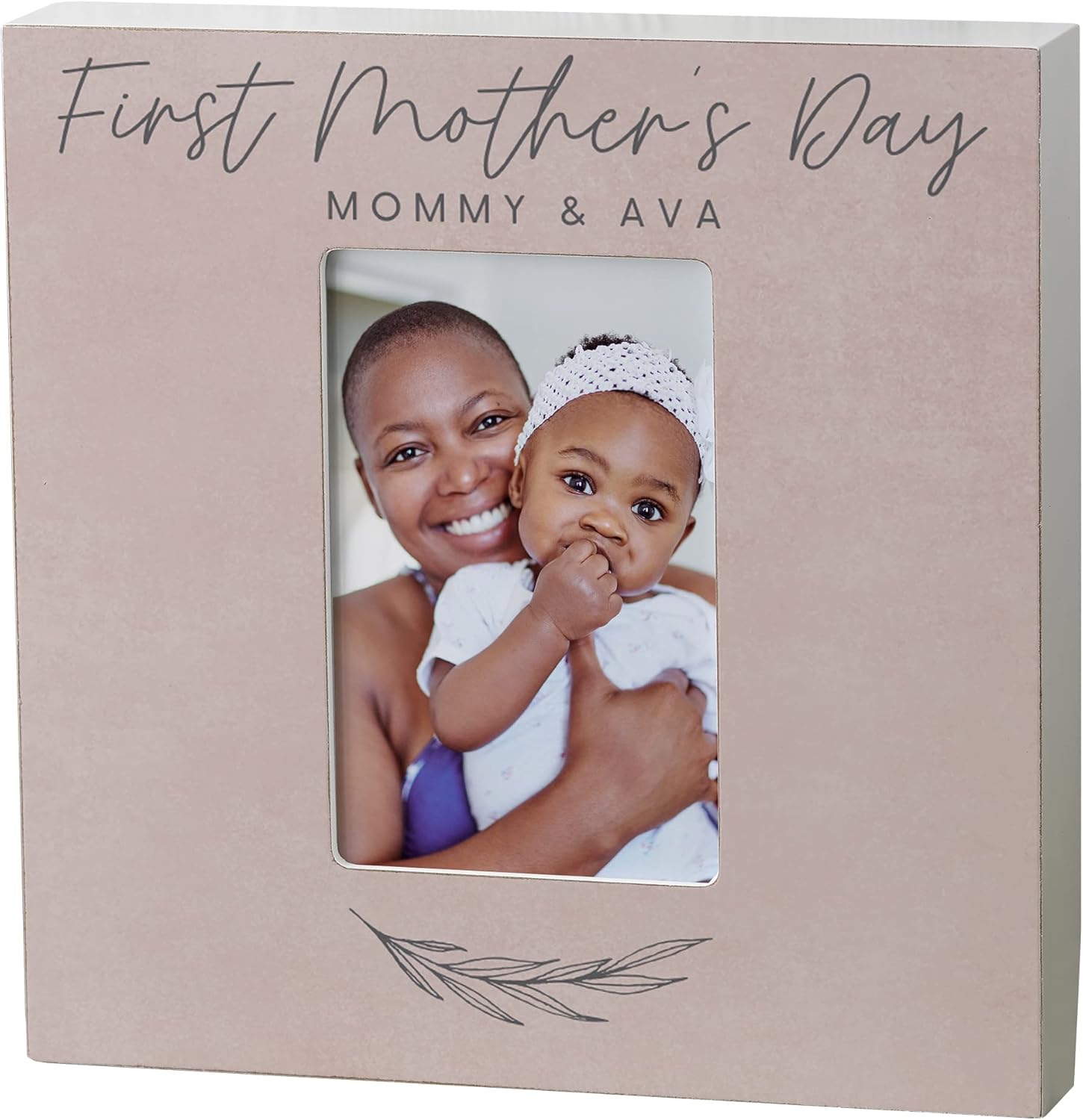 Personalization Universe First Mother's Day Love Personalized Picture Frame - Gift For New Moms, Multiple Colors Available, Custom Text - 4x6 Photo Frame Horizontal