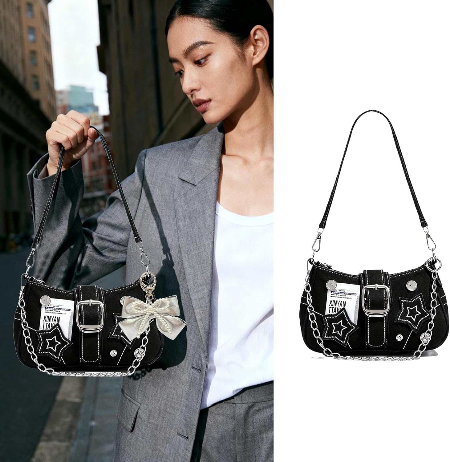 Y2k Purses for Women,Cute Purse of Y2k Accessories,Emo Purse Goth Punk Style Bag,Cute Shoulder Hand Bag for Women - Image 2