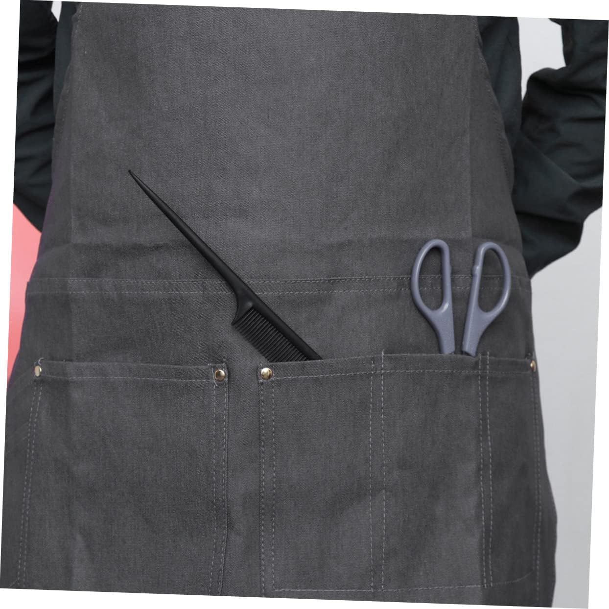 Hairdresser Cape Denim Work Apron Pockets Stylist g Pattern Grey Chef Hairstylist Apron