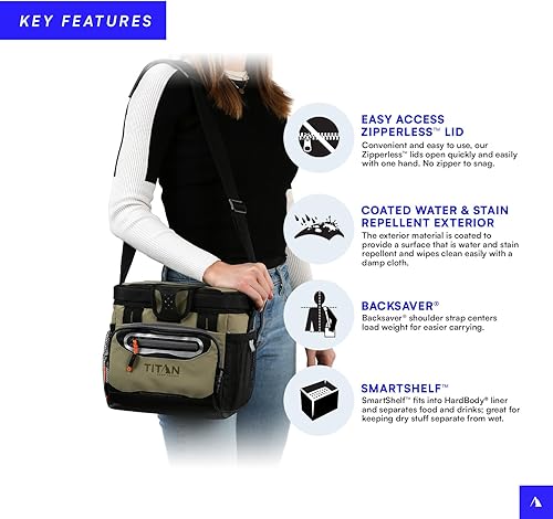 Miniatura 3 de Arctic Zone Titan Deep Freeze Cooler - Enfriador de cuerpo duro sin cremallera con aislamiento de congelación profunda, forro HardBody y SmartShelf