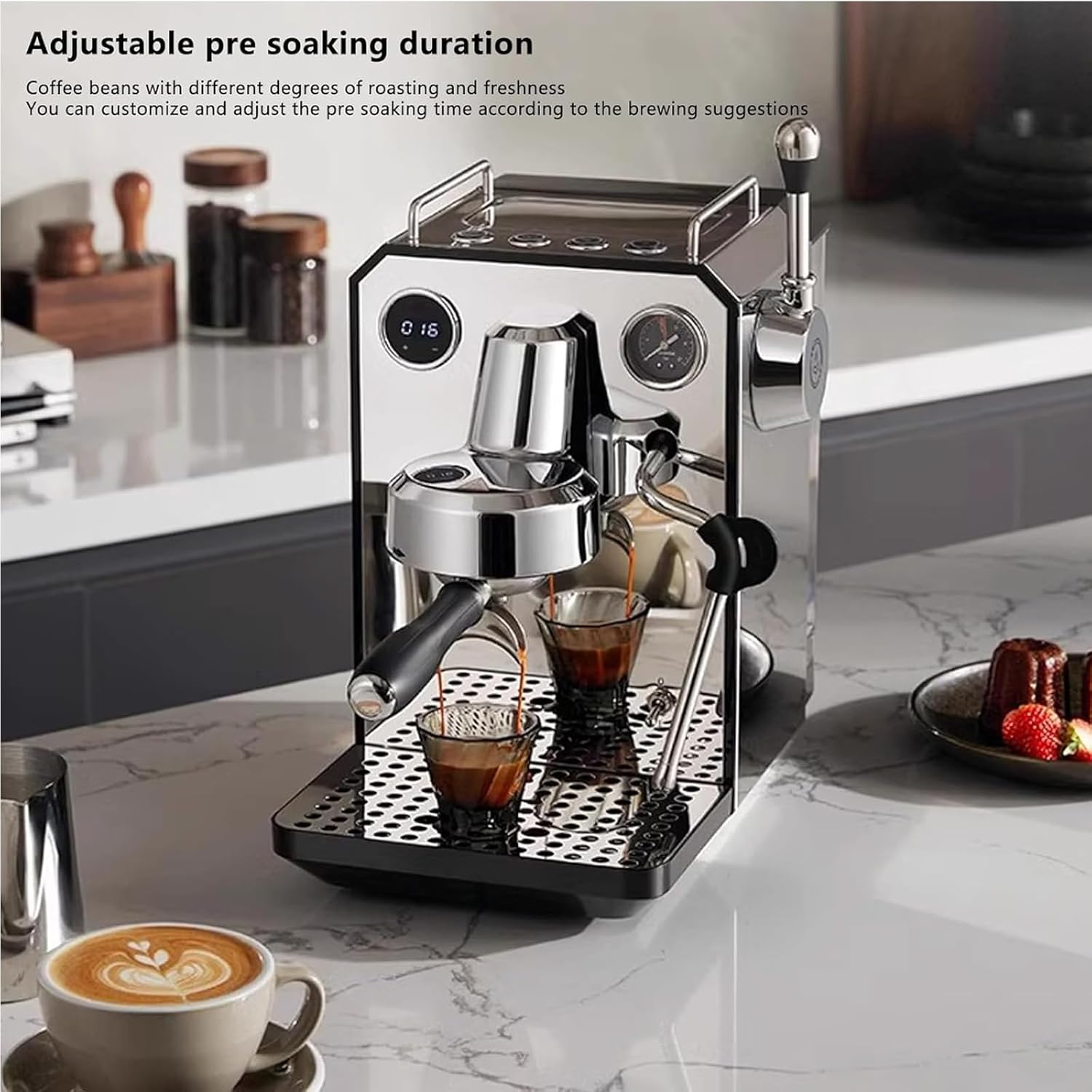 Hlixzoy Semi-Automatic Coffee Machine, Commercial Steam Milk Frother, Home Small Office Frother, Suitable for Cappuccino, Latte,A 7 71UIT3IUWlL. AC SL1500