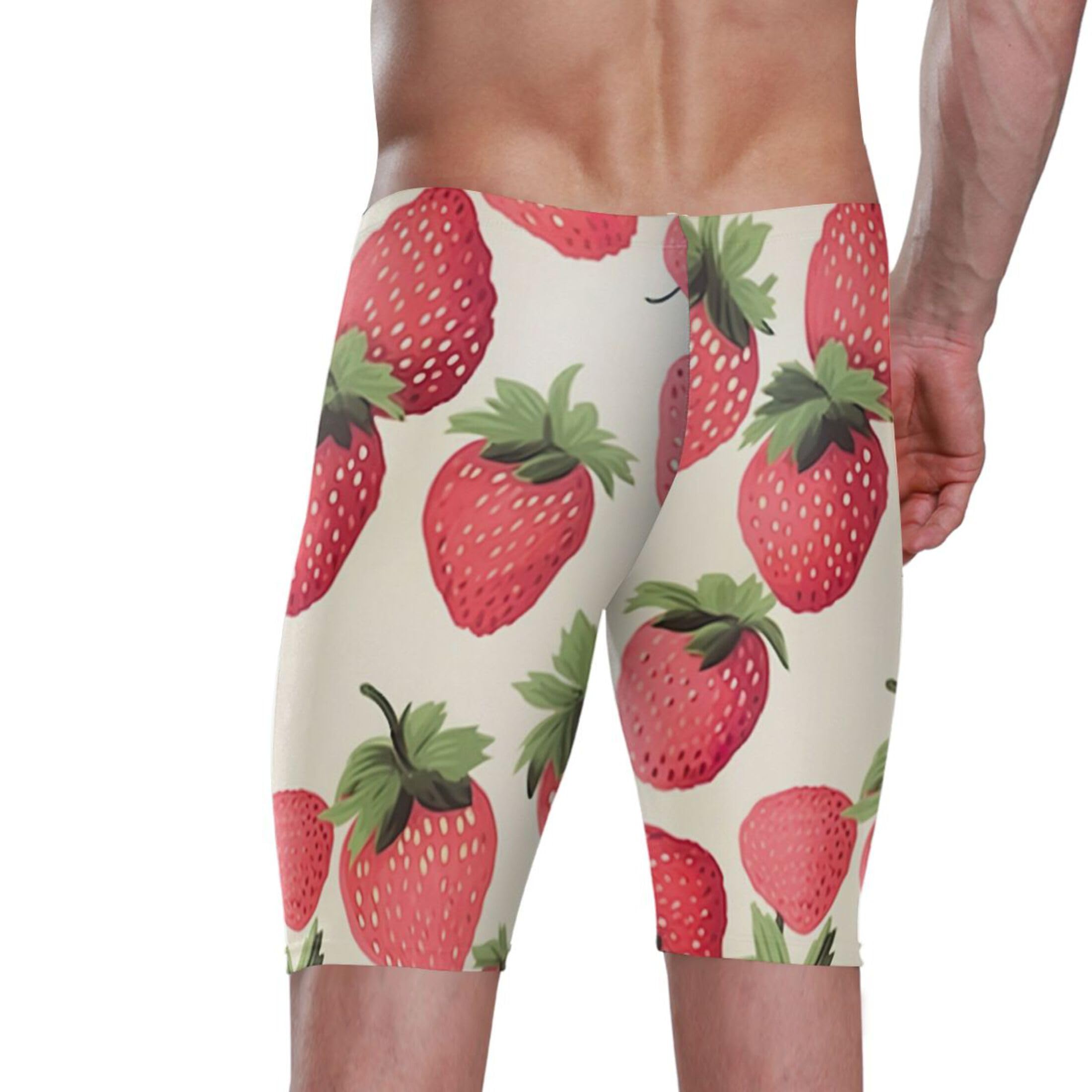UMIRIKO Strawberry Fruit Swim Jammers for Men Athletic Durable S B0400121