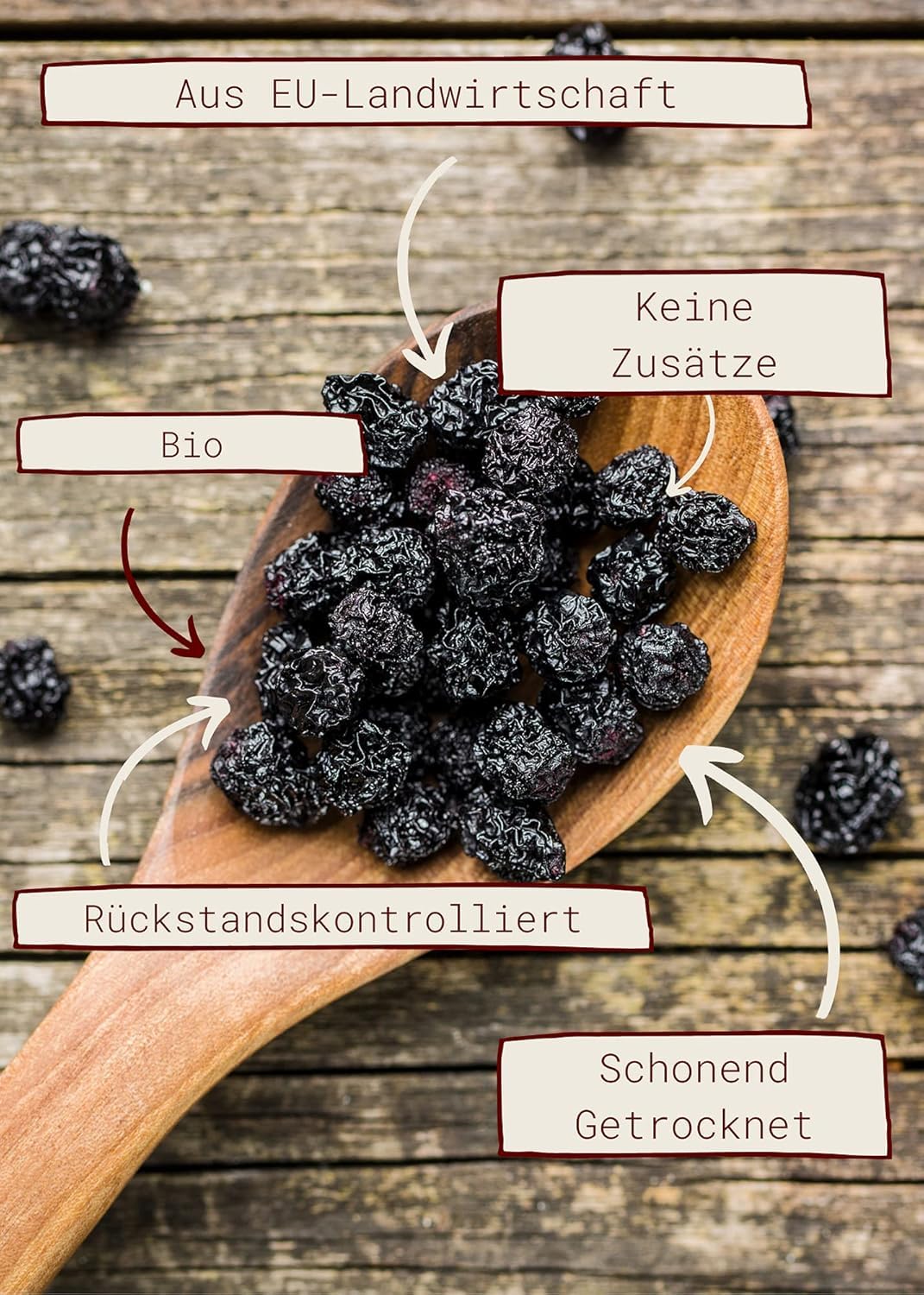 Kamelur Bio Aroniabeeren getrocknet aus EU-Landwirtschaft - 3kg - Aronia Beeren Bio ohne Zusätze