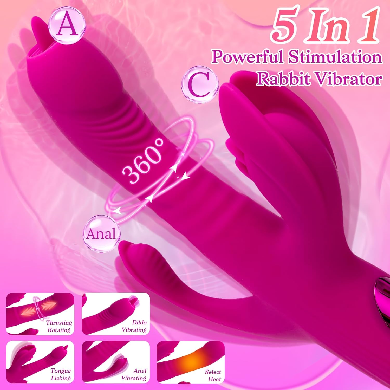 Thrusting dildo vibrator voor vrouwen waterdicht oplaadbaar_voghion.com