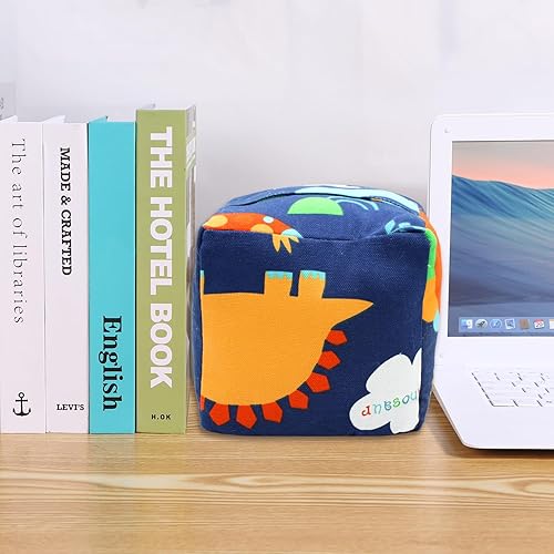 Vista 44 de Tope de puerta decorativo con peso, tope de puerta de tela con asa, cubo cuadrado resistente, protectores de pared para el hogar, oficina, A