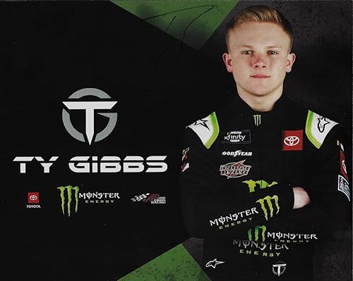 2022 Ty Gibbs Monster Energy Drink NASCAR Signed 8x10 Hero Card Postcard - Autographed NASCAR Photos