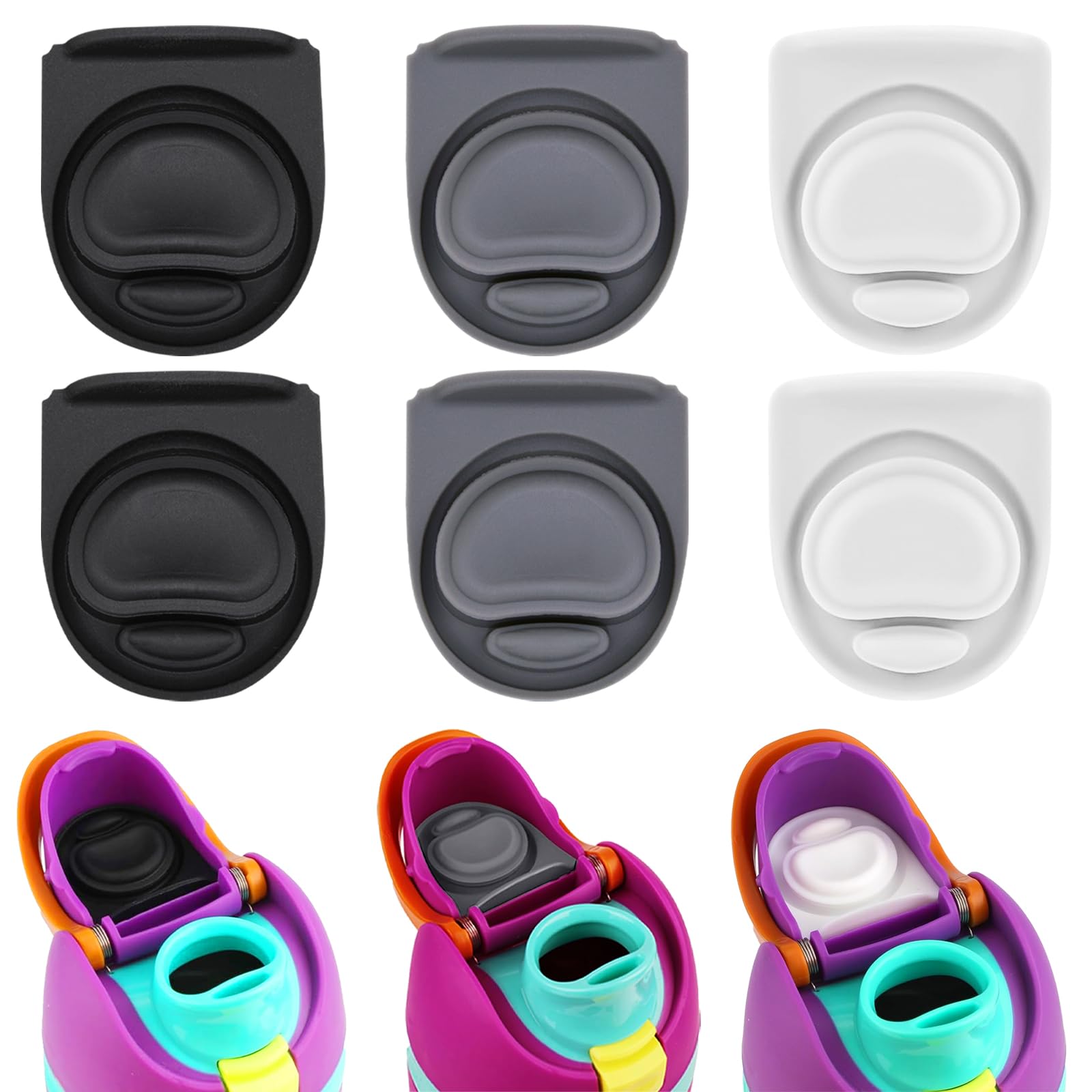 ZONBBEE 6pcs Replacement Silicone Stopper Seal Compatible with Owala FreeSip 24oz 32oz,Water Bottle Lid Cap Rubber Seal Parts for Owala 16/19/24/32/40oz Spout Gasket Mouthpiece Piece Accessories ED1