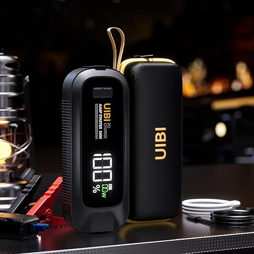 Miniatura 7 de UIBI Arrancador de batería de coche S600, batería de coche de 5000 A, caja de salto portátil de batería de litio de 12 V (todo a gas10.0L diesel)