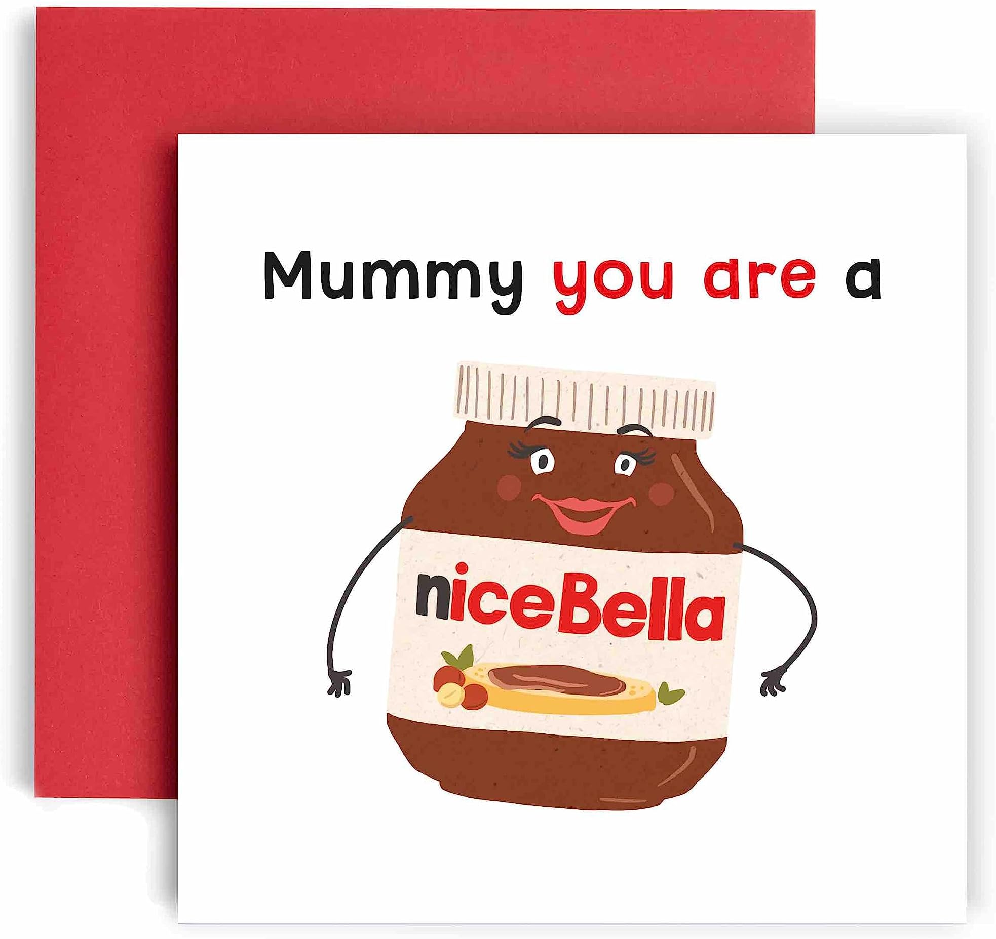 HuxtersBirthday Cards for Women – Nice Bella Birthday Mummy Happy Birthday Card for Birthday, Mother’s Day – Mummy Birthday Card with Lovely Red Envelope – Funny Birthday Card (Mummy)