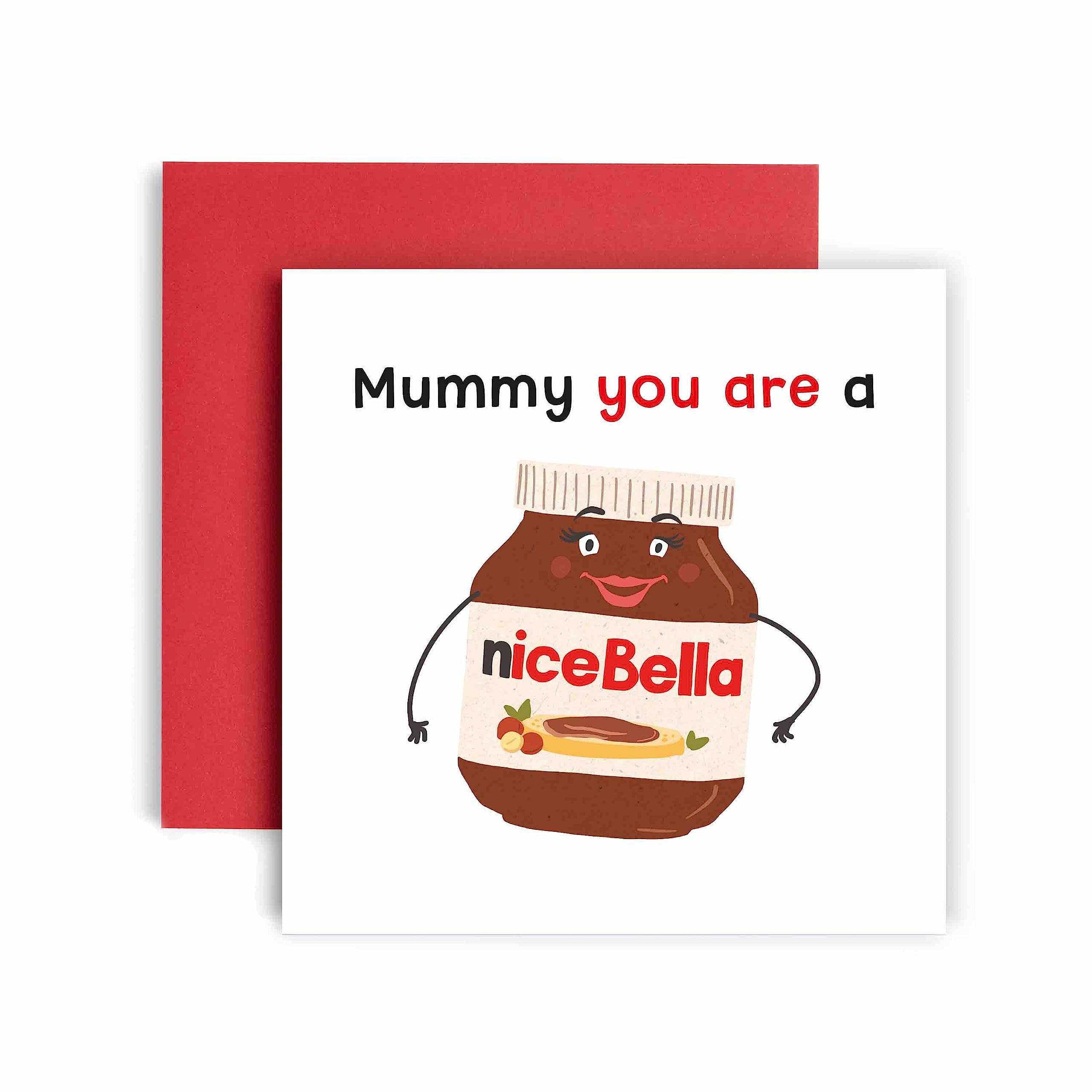 HuxtersBirthday Cards for Women – Nice Bella Birthday Mummy Happy Birthday Card for Birthday, Mother’s Day – Mummy Birthday Card with Lovely Red Envelope – Funny Birthday Card (Mummy)