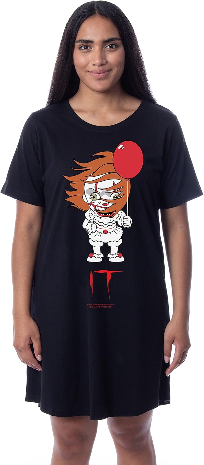 INTIMO IT The Movie Womens' Chibi Pennywise Clown Nightgown Sleep Pajama Dress