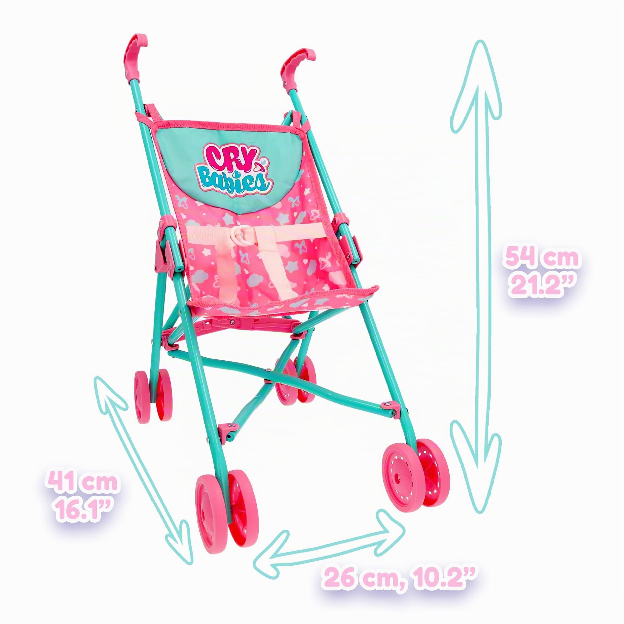 Bebés Llorones Passeggino per bambole facile da piegare, Accessori bambole & Giocattolo per bambina e bambino +2 Anni