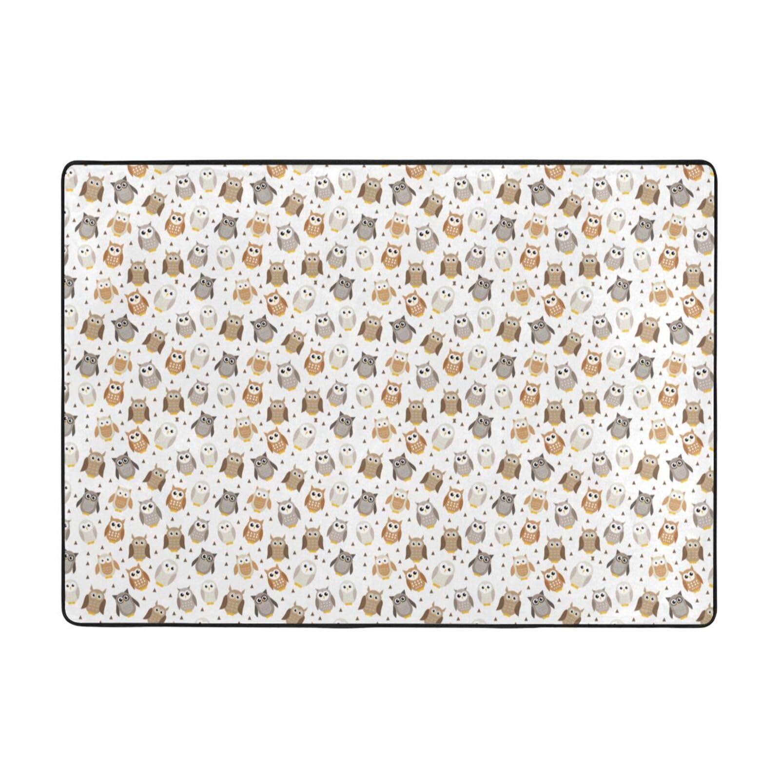 Chouettes Mignonnes de Dessin animé, Tapis de Sol antidérapant pour Salon et Chambre, 208 x 148 cm