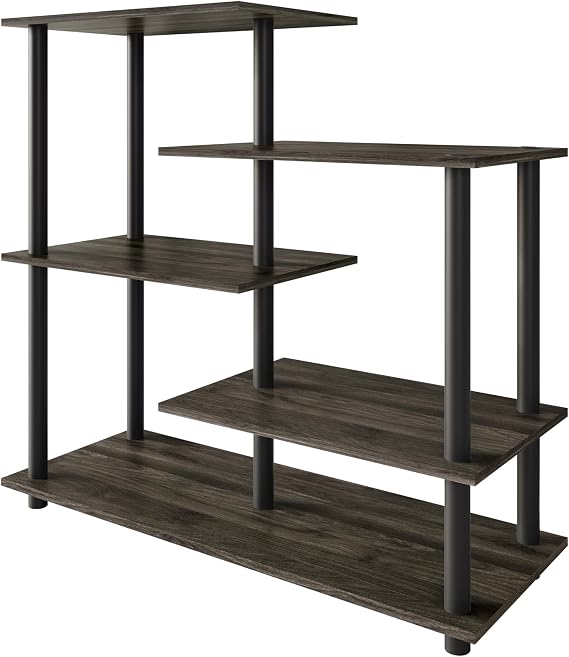 Luxury 5-Tier Multipurpose Shelf with Open Storage Shelves, Modern Space-Saving Design, Dark Grey