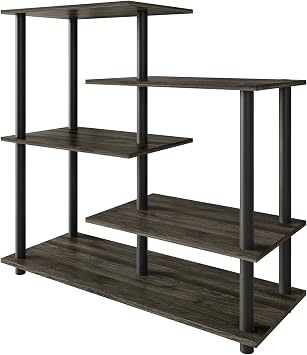 Luxury 5-Tier Multipurpose Shelf with Open Storage Shelves, Modern Space-Saving Design, Dark Grey