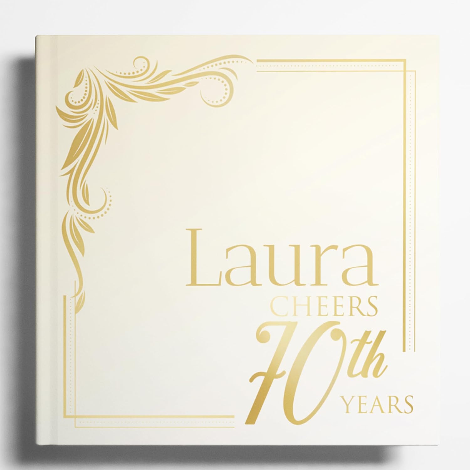 Personalized 70th Birthday Guest Book Hardcover – Custom Sign Book and Keepsake for Men and Women, Milestone Party Memory Album (80 blank pages)