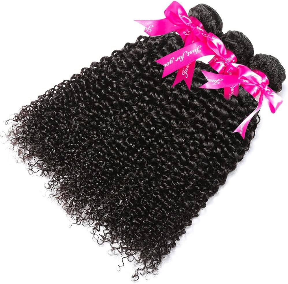 Human Hair Bundles Kinky Curly Hair Bundle 100% Virgin Brazilian Curly Bundles Human Hair Natural Black Color Total 300g (100+/-5g)/pc 14 16 18 Inch - Image 2