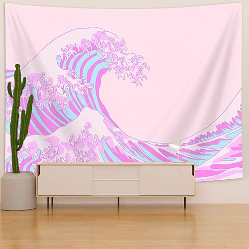 Miniatura 9 de Tapiz japonés de primavera de acuarela para colgar en la pared, monte Fuji con flores de cerezo, tapiz de pared con flores de Sakura, arte para