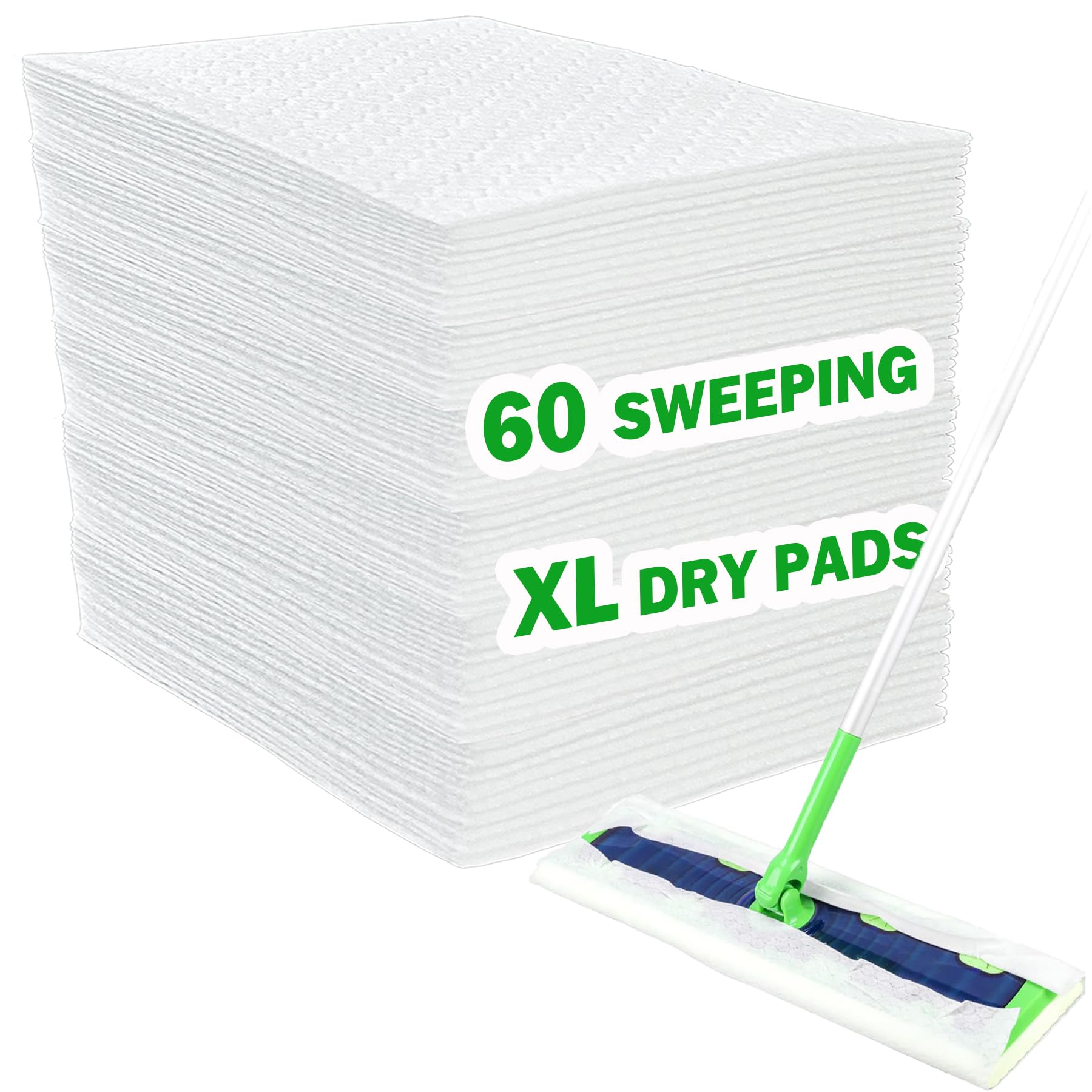 Recambios de paño de barrido en seco XL para trapeador Swiffer Sweeper XL, almohadillas secas desechables XL, repuestos de tela seca para polvo de pelo de mascotas, repuestos de tela seca resistente