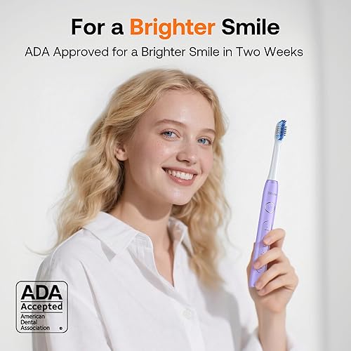 Miniatura 27 de Bitvae Cepillo de dientes eléctrico ultrasónico para adultos y niños, cepillo de dientes de viaje aceptado por la ADA con batería recargable de 60