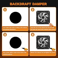 Vista 7 de YOZON 8-Inch Kitchen Exhaust Fan with Switch, 700CFM Garage Exhaust Fan, Ventilation Fan with Backdraft Damper for Attic, Workshop, Window, Smoking