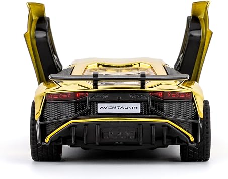 TGRCM-CZ 1:32 Scale Lamborghini LP750 Toy Car with Sound & Light, Model Vehicle with Pull Back Function & Openable Doors - Realistic Details for Collectors & Gifts Gold