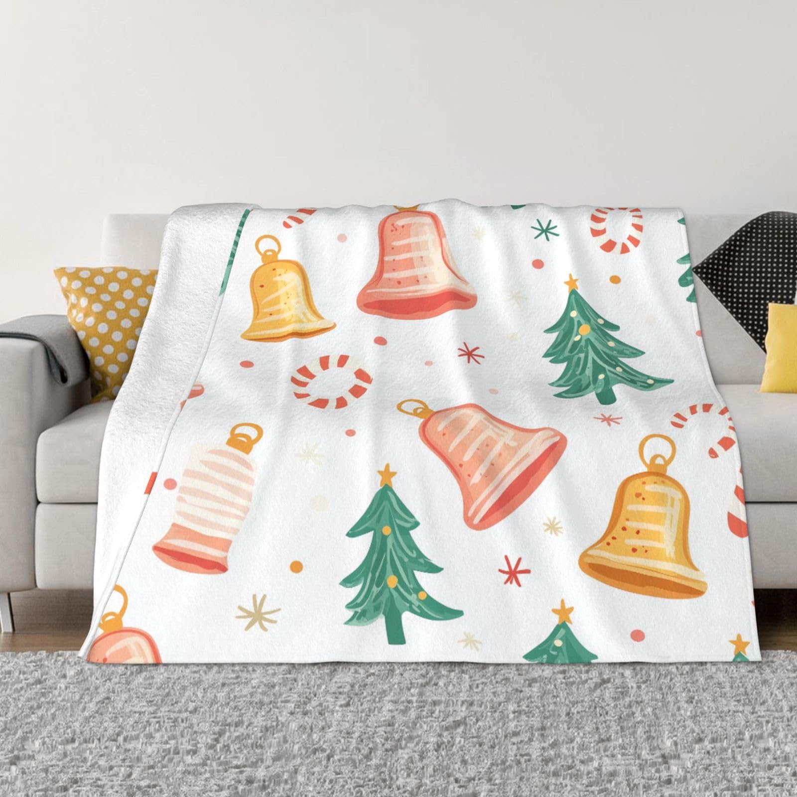 Couverture en flanelle pour voyage et canapé motif sapin de Noël Mexpekil