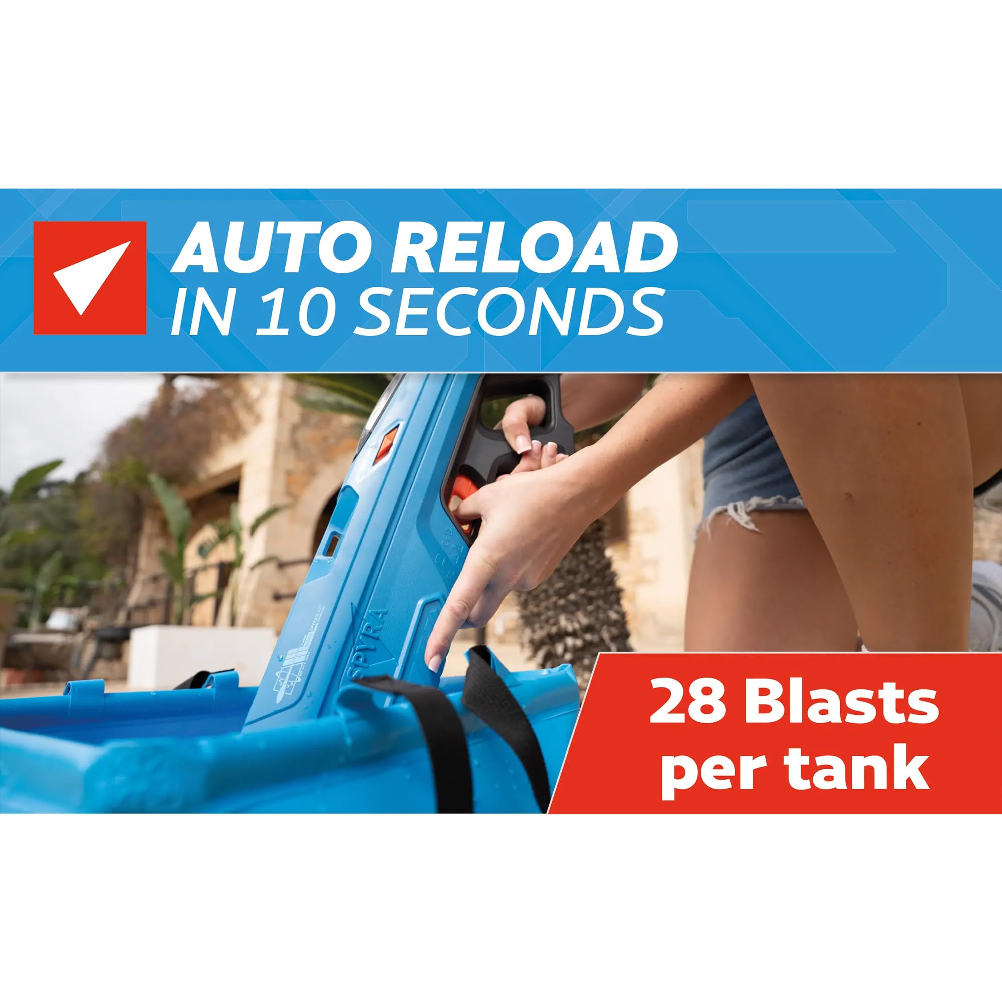 SpyraFour – Premium Wasserblaster für maximale Leistung, mehr Reichweite, mehr Tank, mehr Power, Adaptive Blast Modes (Rot) - 3