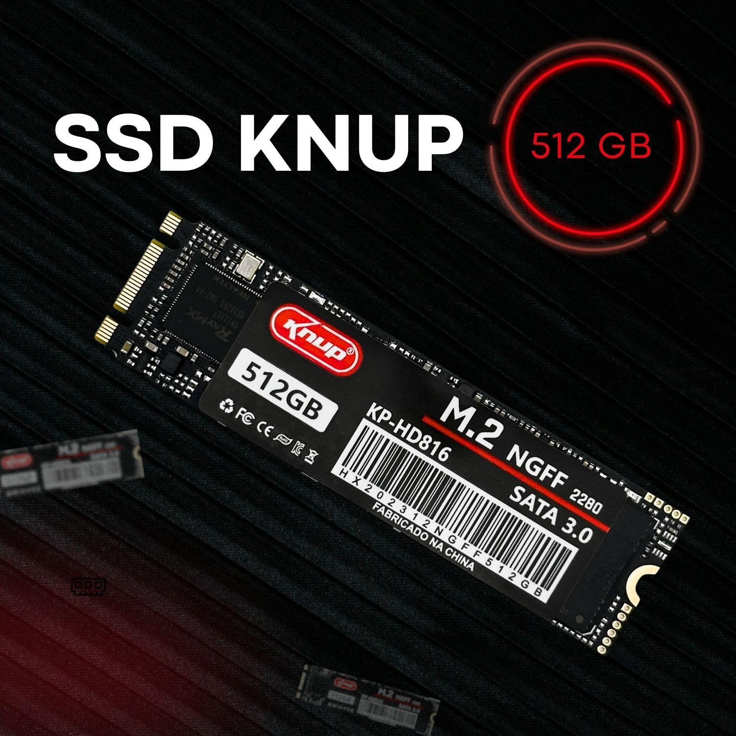 SSD Knup 512GB M2 2280 NGFF KP-HD816 Sata 3.0 (Leitura até 550MB