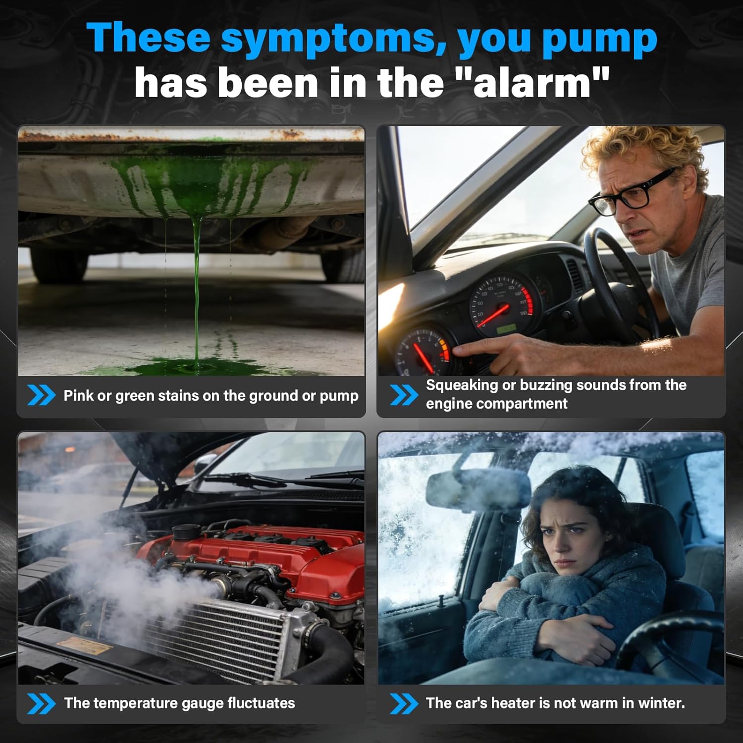 Engine Water Pump AW6009 Compatible with Chevrolet GMC Cadillac Hummer Isuzu SAAB Buick 4.8 5.3 6.0 6.2 Engine Escalade Express Avalanche Silverado Suburban Savana Sierra Yukon H2 Tiltmaster