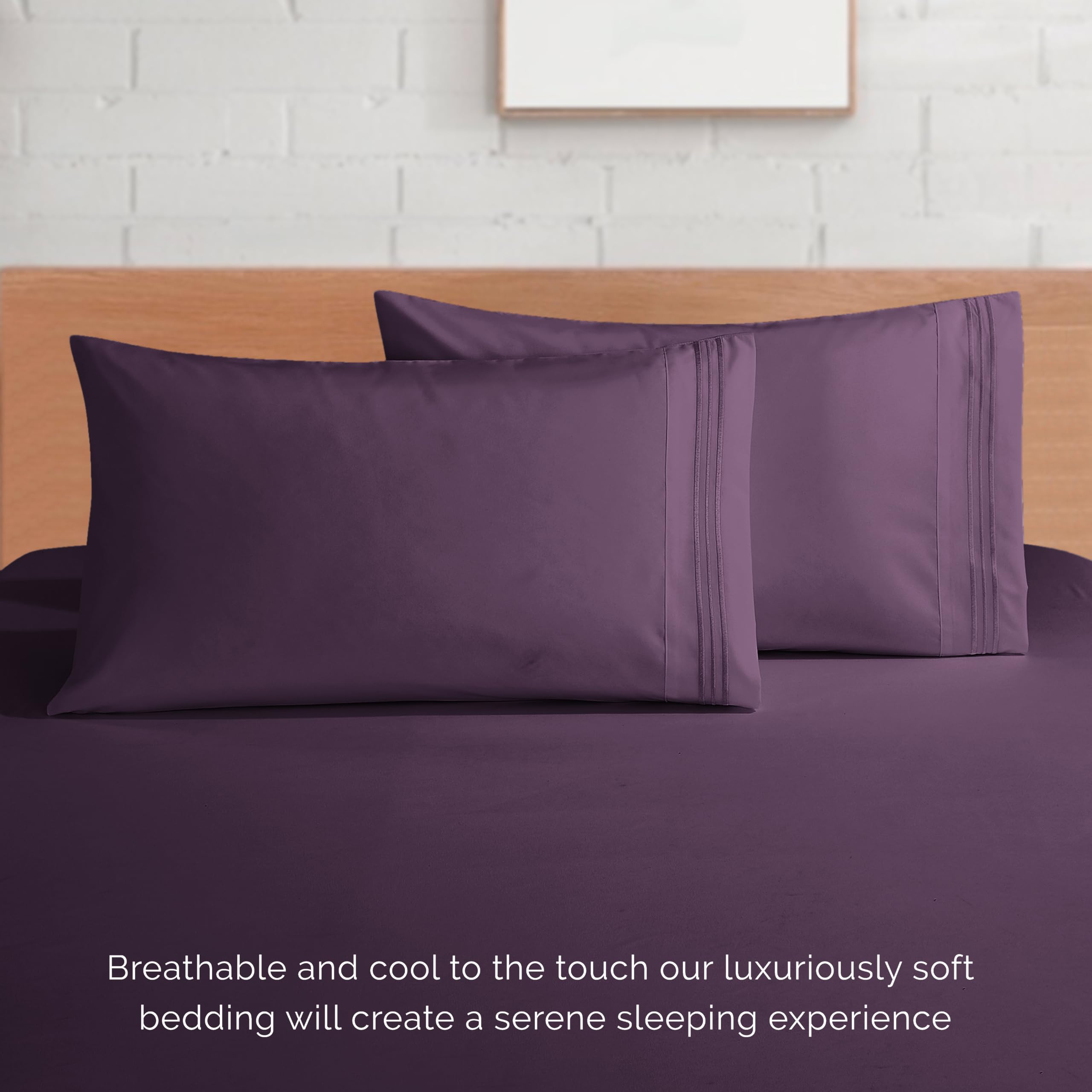 Elegant Comfort Lussuoso set di biancheria da letto in cotone egiziano 1500, 4 pezzi, di alta qualità, resistente alle pieghe, con lenzuolo con angoli elasticizzati, tasca profonda fino a 40,6 cm,
