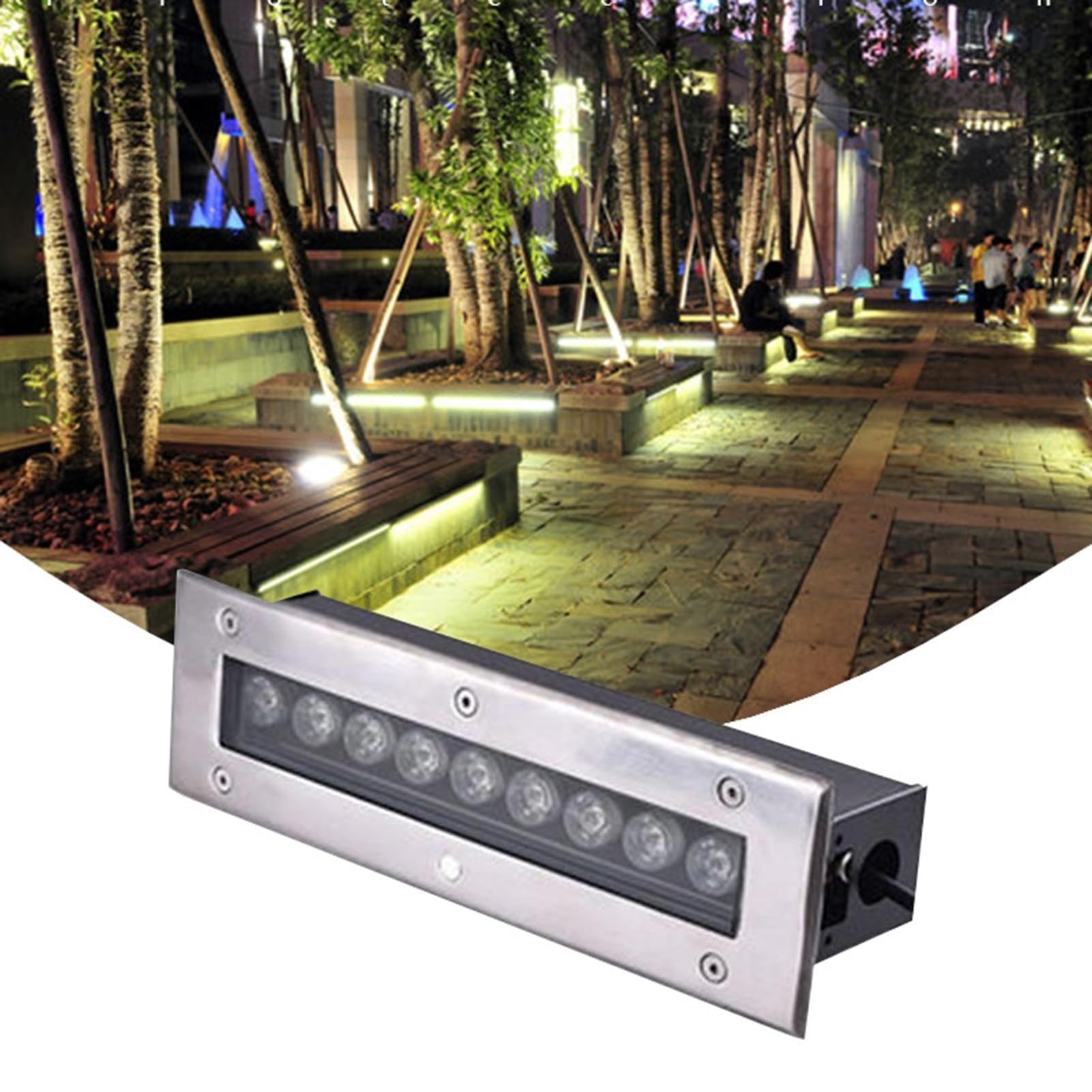 Illuminazione Esterna Paesaggio IP68 Impermeabile Luci A Terra A LED Striscia Lunga Rondella Parete Sepolta GardStep Luci 18W per Cortile & Pathway Illuminat