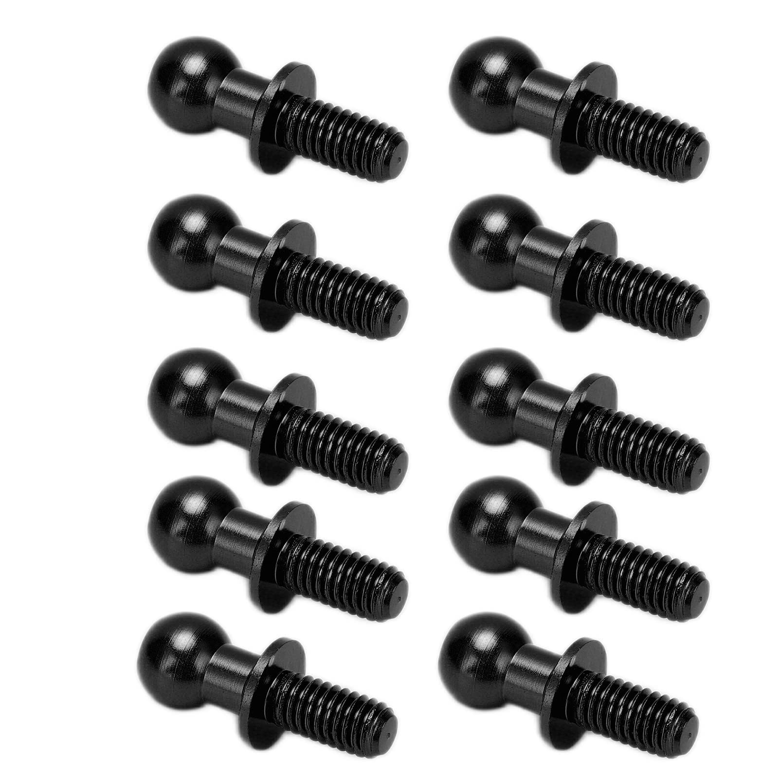 ZenithAur RC Ball Link Rod, 10pcs Aluminum Alloy Ball Screws Link Rod Shock Absorber End Compatible with TT01 TT02 RC Car (Black)