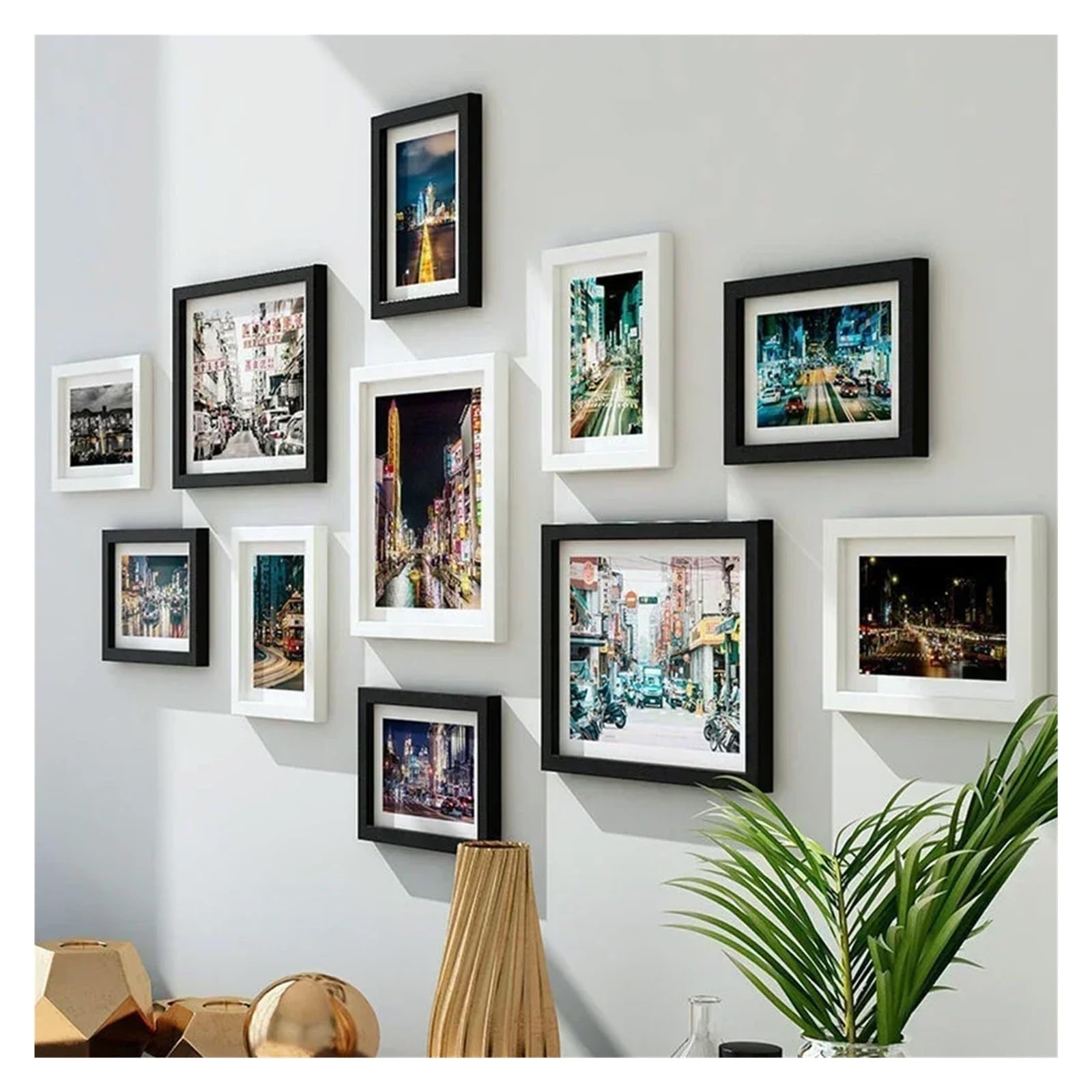 Juego de marcos de fotos Juego de marcos fotos 11 piezas, elegante collage imágenes montado en la pared for sala estar y comedor