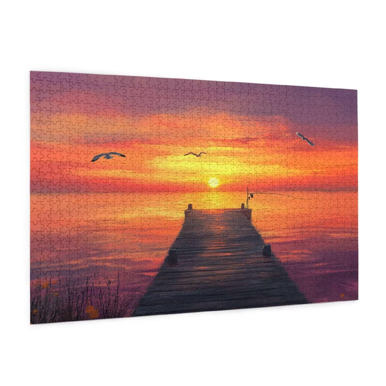 Puzzle zachodzące słońce, 6000 elementów, puzzle kai dla dorosłych, z pudełkiem na prezent, duże drewniane puzzle dla dorosłych, gra zręcznościowa dla całej rodziny, prezenty dla kobiet, 105 x 180 cm