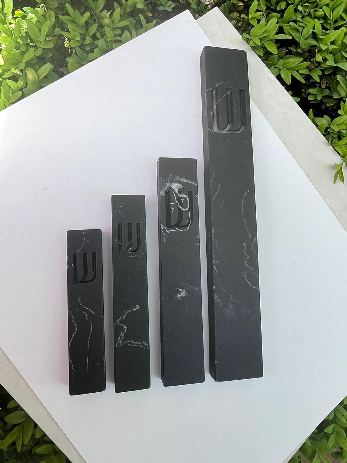 A&S Modern Stone Mezuzah Case Design, Mezuza Cover for Scroll Protection, Easy Peel and Stick Houswarming Gift and Home Blessing