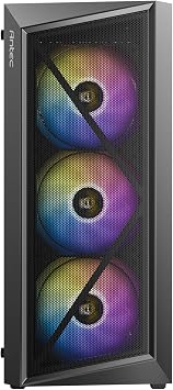 Antec AX67 ARGB, 4x120mm ARGB Fan Dahil, Temperli Cam Yan Panel, Mesh Ön Panel, 360mm Radyatör Desteği, Mid-Tower ATX Oyun Kasası, Siyah